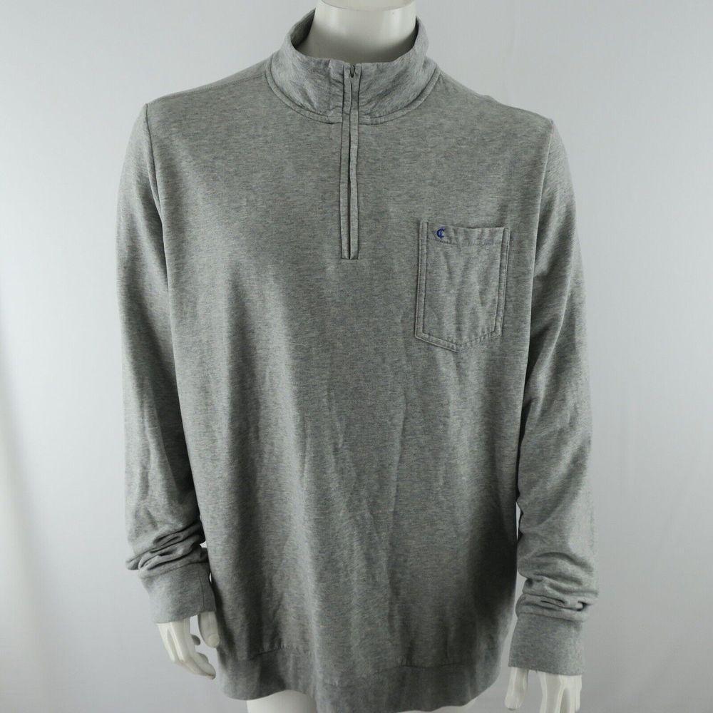 Criquet 1/4 Zip Pullover Pocket Sweater‎ Mens 2XL Gray Soft